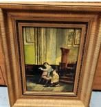 Oude schilderij met gouden lijst, Antiek en Kunst, Ophalen