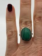 B454 Prachtige zilveren malachiet ring (verstelbaar), Sieraden, Tassen en Uiterlijk, Ringen, Ophalen of Verzenden, X, Dame, Zilver