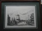Zoetermeer, Leuke ingelijste prent v/d Stationsstraat, Verzamelen, Foto's en Prenten, Gebruikt, Ophalen of Verzenden, Voor 1940