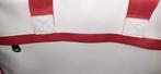 Witte weekendtas met rode details, leer, Ophalen of Verzenden, Gebruikt, Wit, Handtas