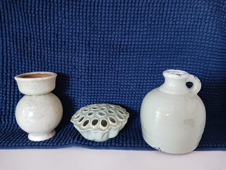 3 st leuke, lichtgroen gekleurde woonaccessoires,, Huis en Inrichting, Woonaccessoires | Vazen, Overige kleuren, Minder dan 50 cm