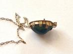 Ketting antiek echte scarabee 18 kt goud, Ophalen of Verzenden, Goud, Hanger, Met edelsteen