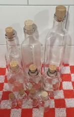 10 glazen flesjes met kurk, Antiek en Kunst, Ophalen of Verzenden