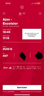 Kaartjes ajax- excelsior vak 407️, Tickets en Kaartjes, Twee personen, Maart