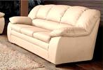 Nieuwe 3 zits bank creme lederlook trendy bankstel, 150 tot 200 cm, Driepersoons, 75 tot 100 cm, Ophalen of Verzenden