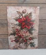 Vintage look kerst-kaart kerststukje met rode besjes, Ophalen of Verzenden, 1980 tot heden, Ongelopen, Feest(dag)