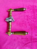 Antieke deurklinken met hoorn, deurkruk, deur klinken nr 73, Ophalen of Verzenden