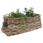 Vensterbankmand van riet en leer 20cm hoog, Verzenden, Nieuw, Rond, Riet
