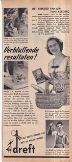 Retro reclame 1952 Dreft wasmiddel met verbluffende resullta, Ophalen of Verzenden