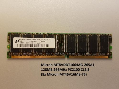 Vintage 184-pins DDR SDRAM (PC2100 PC2700 PC3200), Computers en Software, RAM geheugen, Gebruikt, Desktop, DDR, Verzenden