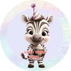 L1223 icing frosting zebra 20cm eetbare taart print top, Ophalen of Verzenden, Nieuw, Taarten, Versiering