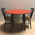 OPRUIMING Vintage jaren 40 50 tafel rood vinyl Wohnhilfe, Ophalen, Tapiovaara, Metaal, Gebruikt