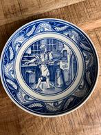 Delfts Blauw Bord - Ambachtelijke Scène, Ophalen of Verzenden