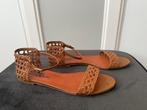 michel vivien braided leather sandals flats sandalen | 38, Bruin, Verzenden, Sandalen of Muiltjes, Zo goed als nieuw