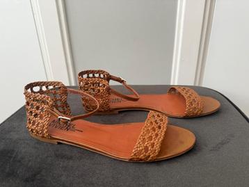 michel vivien braided leather sandals flats sandalen | 38 beschikbaar voor biedingen