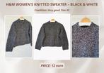 H&M Women’s Knitted Sweater – Black & White – Size XS, Ophalen of Verzenden, Zo goed als nieuw, Maat 34 (XS) of kleiner, Zwart