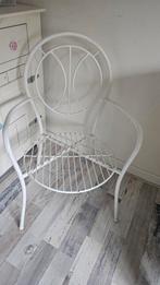 Witte metalen tuinstoel/ of voor op slaapkamer, Ophalen, Gebruikt, Metaal