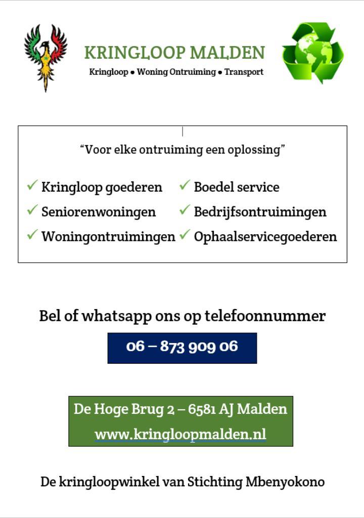 Professioneel en duurzaam ontruimd door Kringloop Malden, Huis en Inrichting, Complete inboedels, Ophalen