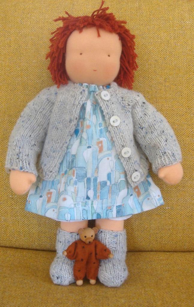 Antroposofische pop ca. 36 cm, handgemaakt, incl. kleding, Kinderen en Baby's, Speelgoed | Poppen, Nieuw, Overige typen, Ophalen of Verzenden