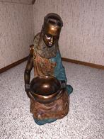 Afrikaans Beeld Vrouw met Schaal - 45 cm Hoog, Ophalen of Verzenden
