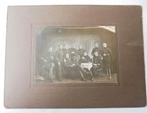 Grote oude foto met militairen Harskamp, foto Mens Meppel., Ophalen of Verzenden, Voor 1920, Ongelopen, Gelderland