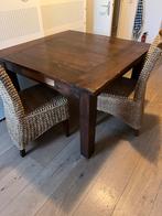 Teak Eettafel - Vierkant 120x120 cm, Huis en Inrichting, Tafels | Eettafels, Ophalen, Gebruikt, 100 tot 150 cm, Vier personen