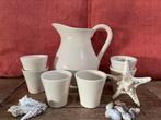 Melkkan met 4 bekers melkset, Antiek en Kunst, Antiek | Servies compleet, Ophalen