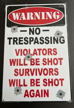 Aluminium bord - Waarschuwing: Verboden toegang, Ophalen of Verzenden, Nieuw