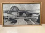 Tekening prent Waalbrug Nijmegen 1954, Antiek en Kunst, Ophalen of Verzenden