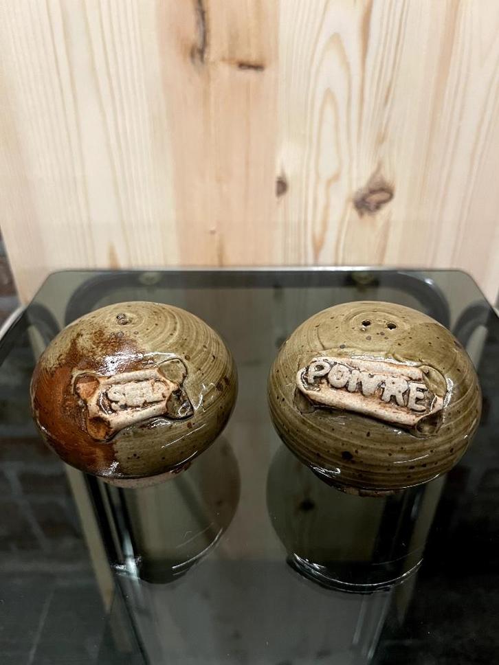 Vintage Keramieken Peper- en Zoutstel in Bolvorm, Huis en Inrichting, Keuken | Keukenbenodigdheden, Gebruikt, Verzenden