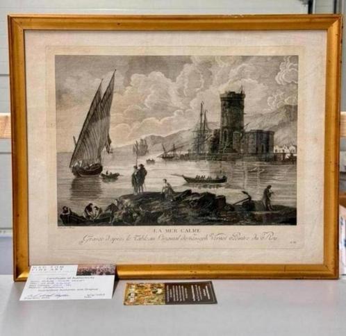 Claude Joseph Vernet (1714-1789) La Mer Calme Engraving ART, Antiek en Kunst, Kunst | Etsen en Gravures, Ophalen of Verzenden