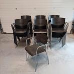 52 x stapelstoelen kantine stapelbare partij stoelen, Ophalen, Gebruikt, Bruin, Vijf, Zes of meer stoelen