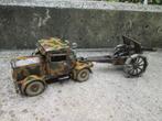 Elastolin Tippco Hausser vrachtwagen en kanon camouflage TOP, Ophalen of Verzenden, Landmacht, Nederland
