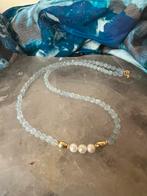 Aquamarijn Akoya zoutwater parel beschermt geluk intuïtie, Blauw, Nieuw, Ophalen of Verzenden, Met edelsteen