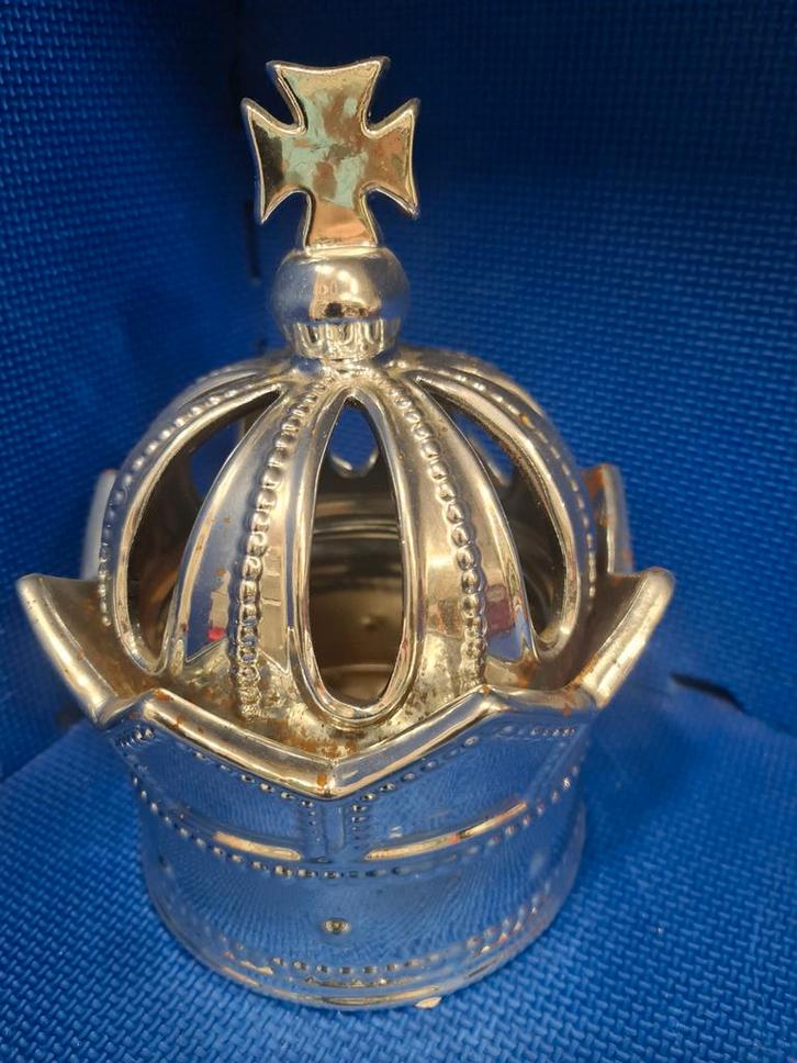 Zilverkleurige Kroon Decoratie - 15 cm, Verzamelen, Beelden en Beeldjes, Zo goed als nieuw, Ophalen of Verzenden