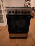 indesit gas fornuis met elektrische oven rvs zilver zwart, Witgoed en Apparatuur, Fornuizen, Ophalen, Gebruikt, 4 kookzones, Gas