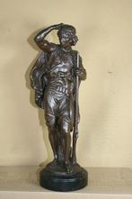 Antiek zamak beeld van een jager 28 cm, Ophalen of Verzenden