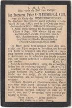 Pater Marinus v.d. Klei 1872 Bolsward + 1909 China, 37 jaar, Verzenden, Bidprentje