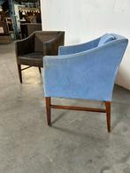 21 Fauteuils: Blauw & Bruin, Gebruikt, 75 tot 100 cm, Ophalen of Verzenden, Stof