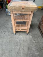 Keuken - bijzettafel bijzet-trolly op wielen, Huis en Inrichting, Ophalen, Minder dan 55 cm, Nieuw, Rechthoekig