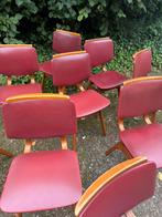 4 eetkamerstoelen (vintage/skai/jaren60), Ophalen, Gebruikt, Hout, Vier