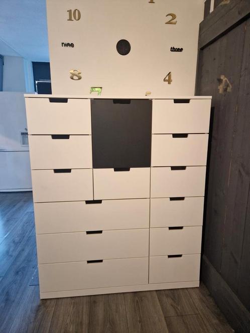 Ikea Nordli ladekast wit met 14 lades., Huis en Inrichting, Kasten | Ladekasten, Gebruikt, Minder dan 100 cm, 25 tot 50 cm, Ophalen