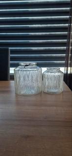 Glazen vazen set van 2, Overige kleuren, Ophalen of Verzenden, Minder dan 50 cm, Glas
