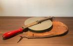 Vintage landmeetlint met messing houder 20M, Ophalen of Verzenden