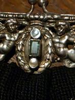 antieke zilveren tasbeugel met smaragd, Ophalen of Verzenden, Zilver