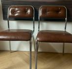 Set van 2 vintage stoelen, Huis en Inrichting, Stoelen, Ophalen, Overige materialen, Twee, Bruin