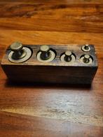 Antieke messing Gewichten Set in Houten Doos, Antiek en Kunst, Antiek | Gereedschap en Instrumenten, Ophalen of Verzenden