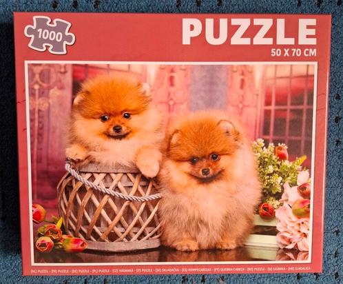 Puzzel 1000 stukjes - Pomeriaan pups, Hobby en Vrije tijd, Denksport en Puzzels, Zo goed als nieuw, Legpuzzel, 500 t/m 1500 stukjes