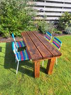 Douglas kindertafel met 4 ikea stoeltjes!, Tuin en Terras, Ophalen, Zo goed als nieuw, Rechthoekig