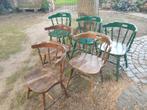 6 leuke en degelijke cafe stoelen, Huis en Inrichting, Ophalen, Gebruikt, Bruin